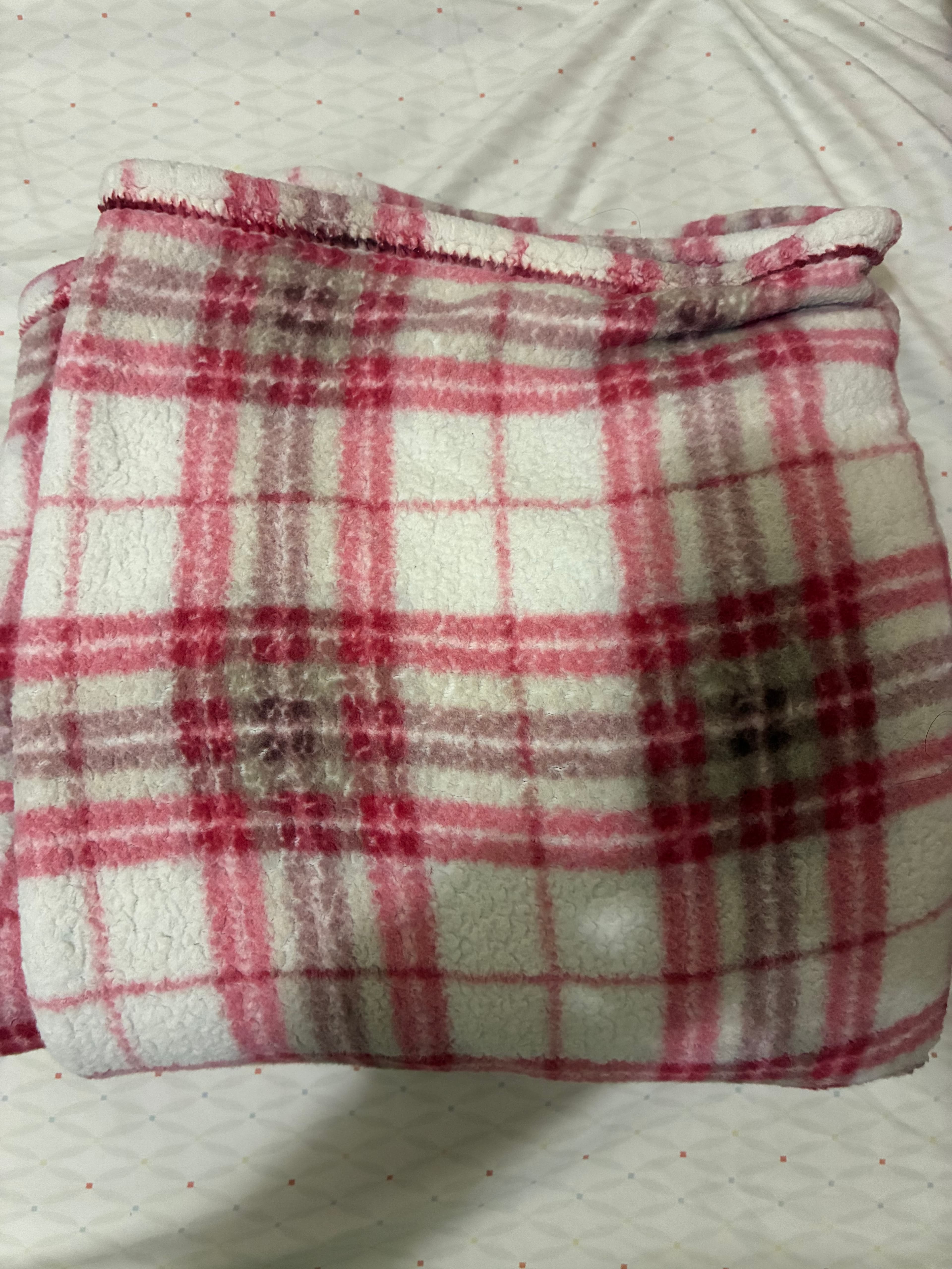 Pink Plaid Fleece Blanket